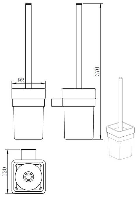 Kartell K-VIT Premium Toilet Brush Set Brushed Nickel (ACC328)