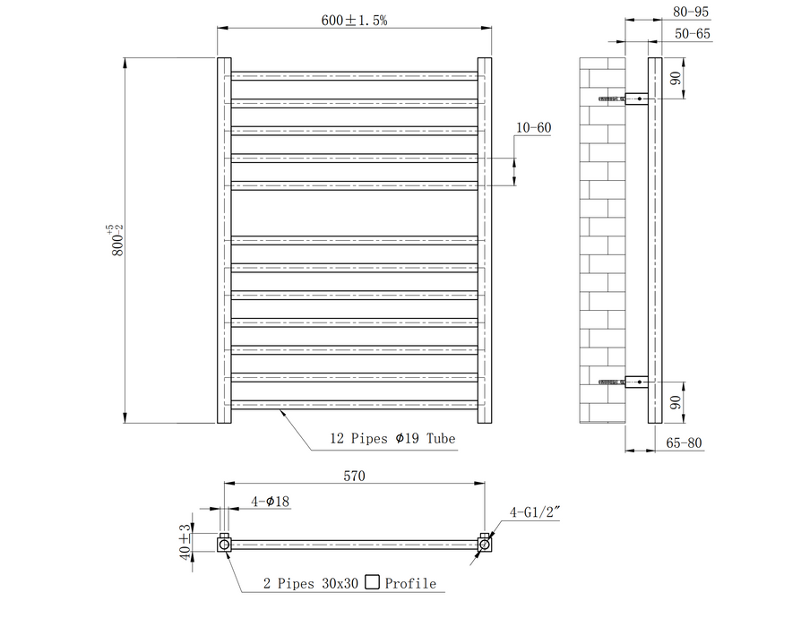 Kartell K-VIT Metro Heated Designer Towel Rail Chrome