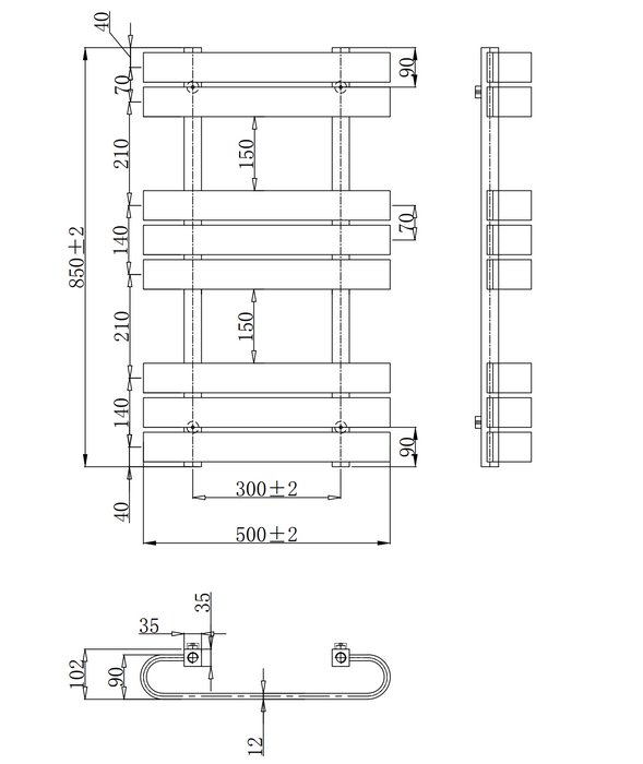 Kartell K-VIT Tampa Towel Rail Anthracite (TAM850-500A)(TAM1200-500A)