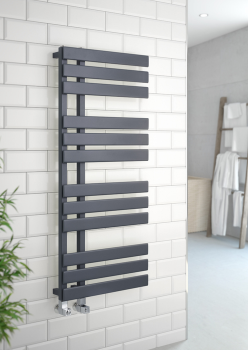 Kartell K-VIT Oregon Designer Towel Radiator 500mm x 1180mm Chrome or Textured Grey (ORE500-1200C)(ORE500-1200A)