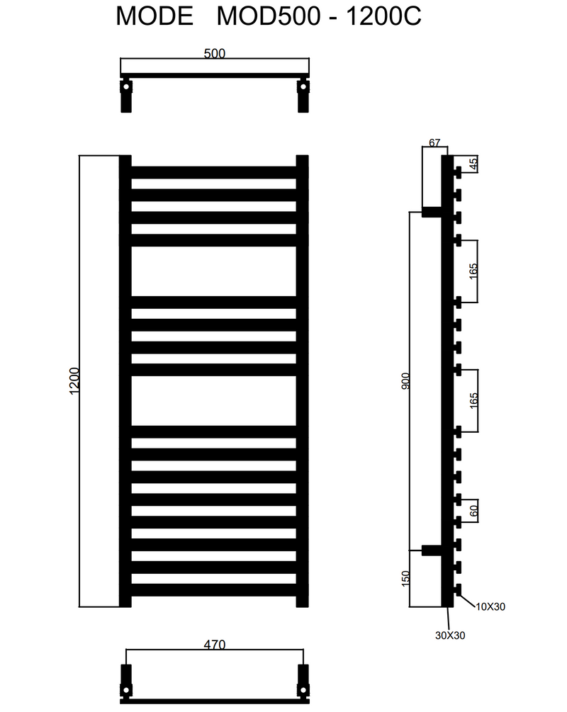 Kartell K-VIT Mode Designer Towel Radiator Chrome (MOD500-800C)(MOD500-1200C)