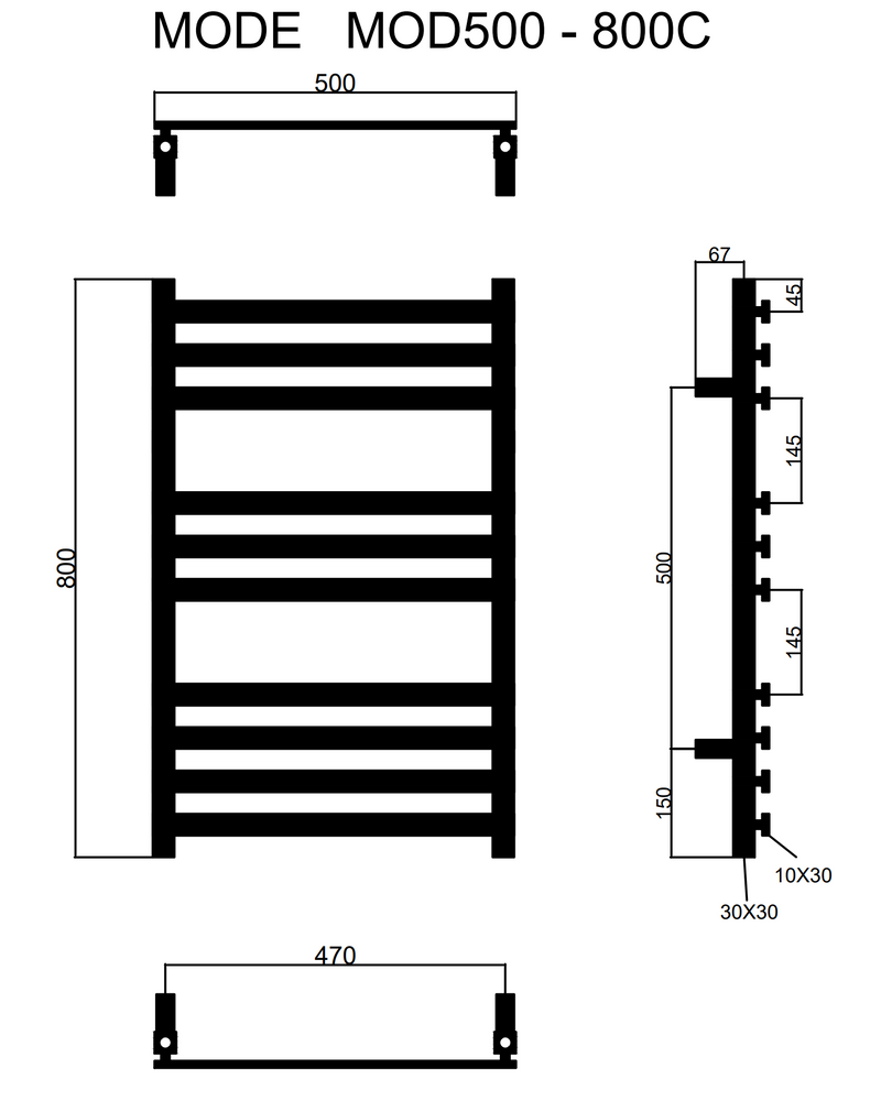 Kartell K-VIT Mode Designer Towel Radiator Chrome (MOD500-800C)(MOD500-1200C)