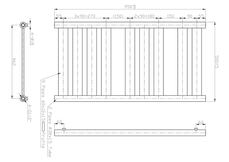 Kartell K-VIT Newark Designer Radiator Chrome (EWR)(EWR-1)
