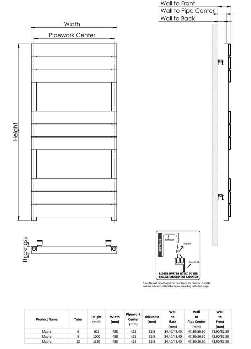 Kartell K-VIT Maple Aluminium Heated Towel Rail Matt Grey