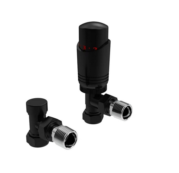 Kartell K-Design Angled Twin Thermostatic Radiator Valve Pack - Chrome (CR-TRV301A)