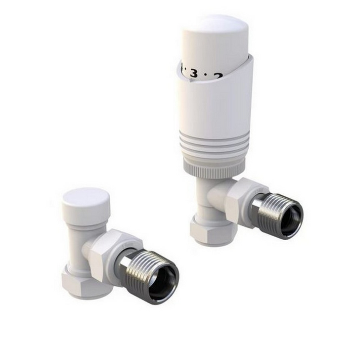 Kartell K-Design Angled Twin Thermostatic Radiator Valve Pack - Chrome (CR-TRV301A)