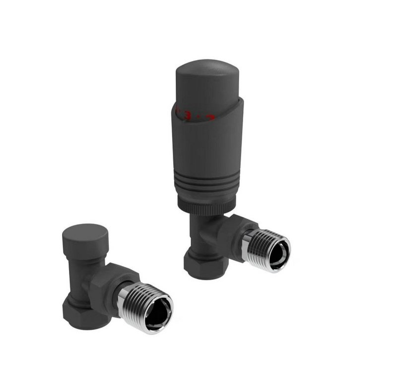 Kartell K-VIT K-Design Angled Twin Thermostatic Radiator Valve Pack Chrome (CR-TRV301A)