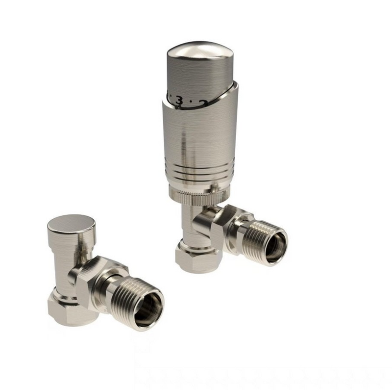 Kartell K-VIT K-Design Angled Twin Thermostatic Radiator Valve Pack Chrome (CR-TRV301A)