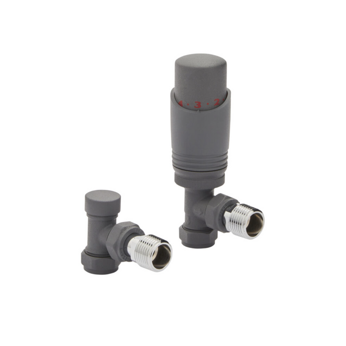 Kartell K-Design Angled Twin Thermostatic Radiator Valve Pack - Chrome (CR-TRV301A)