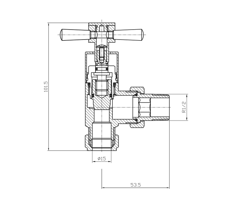 Kartell K-VIT Cross Head Rad Valve Straight and Angled Pair) Chrome (CROSS-STR)(CROSS-ANG)