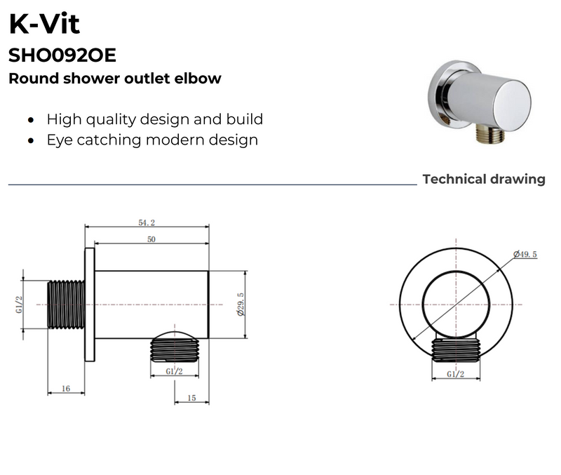 Kartell K-VIT Viktory Option 3 Concealed Thermostatic Shower Set with Slide Rail Kit & Overhead Drencher – Chrome (SHO033VI)(SHO100SR)(SHO092OE)(SHO083DE)