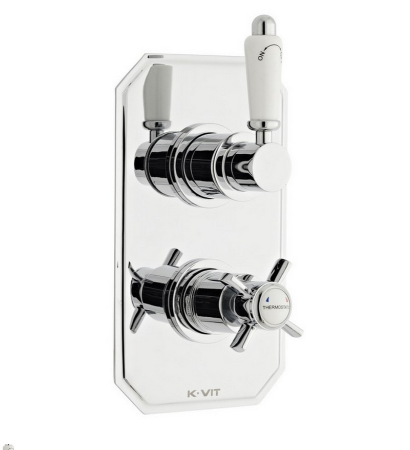 Kartell K-VIT Klassique Option 1 Concealed Thermostatic Shower Set with Adjustable Slide Rail Kit – Chrome (SHO042KL)(SHO100SR)(SHO092OE)