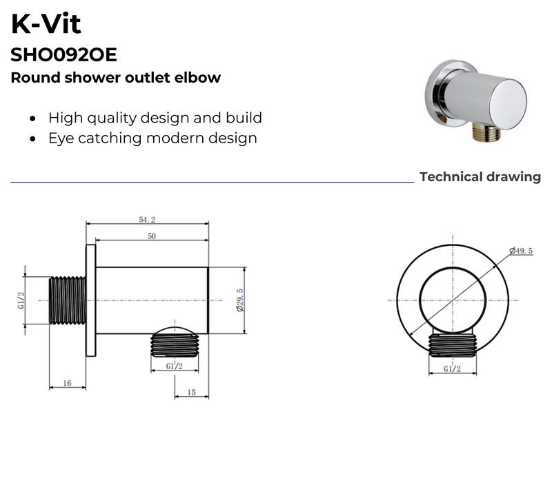 Kartell K-VIT Klassique Option 3 Concealed Thermostatic Shower Set with Slide Rail Kit & Overhead Drencher – Chrome (SHO043KL)(SHO100SR)(SHO092OE)(SHO083DE)