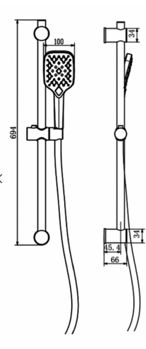 Kartell K-VIT Kolt Slide Rail Kit Matt Black (SHO312KBL)