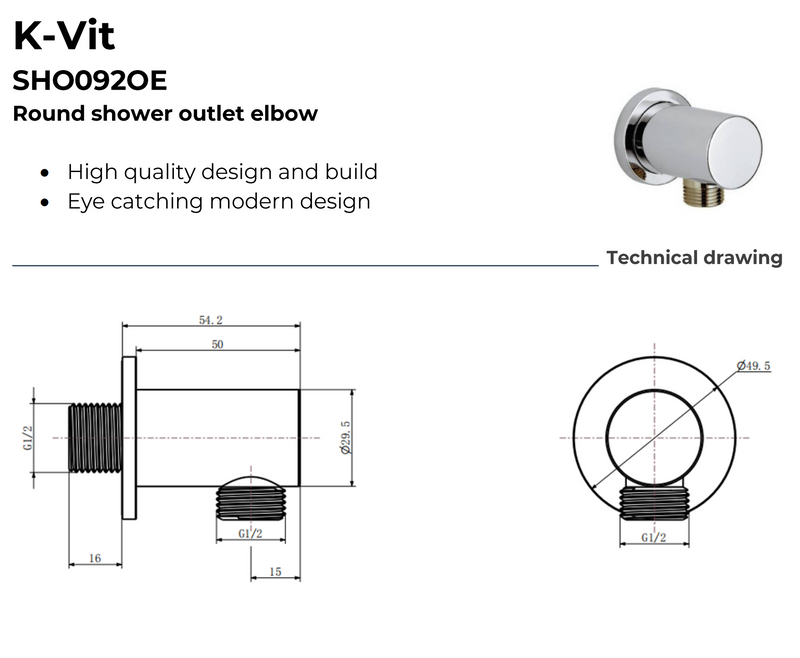 Kartell K-VIT Plan Option 8 Concealed Single Round Push Button Shower Set with Slide Rail Kit – Chrome (SHO006PL)(SHO080DE)(SHO092OE)