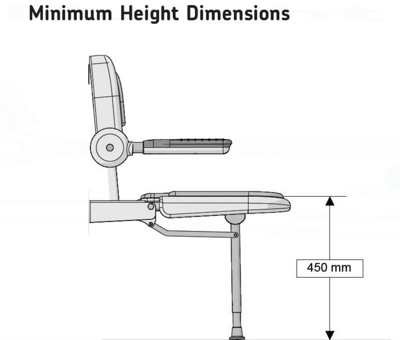 AKW 3000 Series White Seat with Back & Grey Padded Arms (03131)