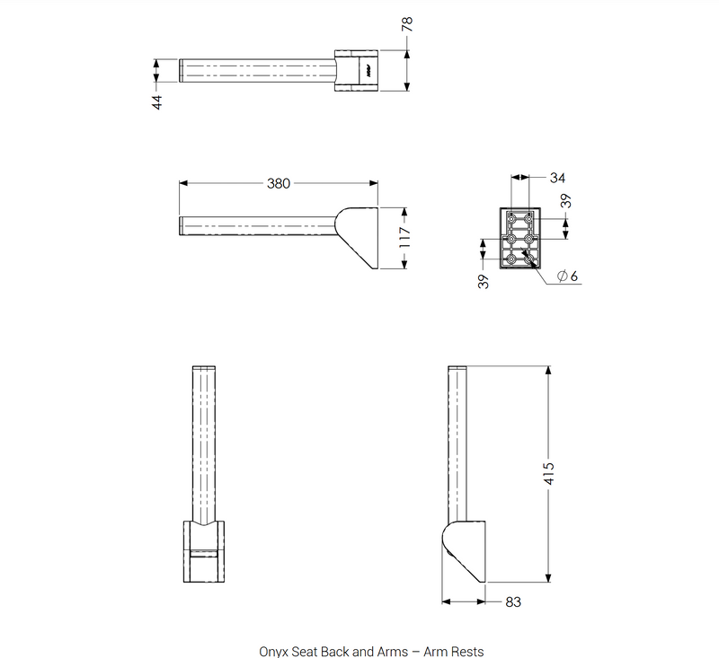 AKW Onyx Shower Seat with Back and Arms - White (02803WH-LS)