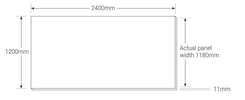 AKW Origins Bathroom Wall Panel (Square Edged) 1200mm Wide - Various Colours