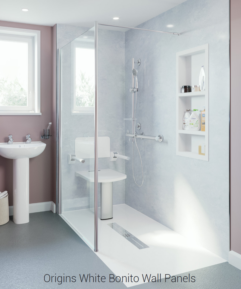 AKW Origins Bathroom Wall Panel (Square Edged) 1200mm Wide - Various Colours