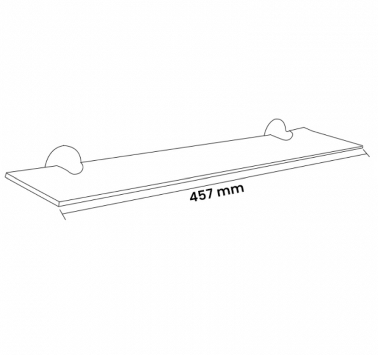 AKW Glass Shelf 457mm - Stainless Steel 6mm TSG (03SS-SH457)
