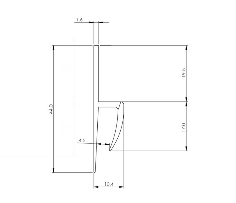 AKW Safety Flooring to Wall Trim with Flexible Lip White (21905)