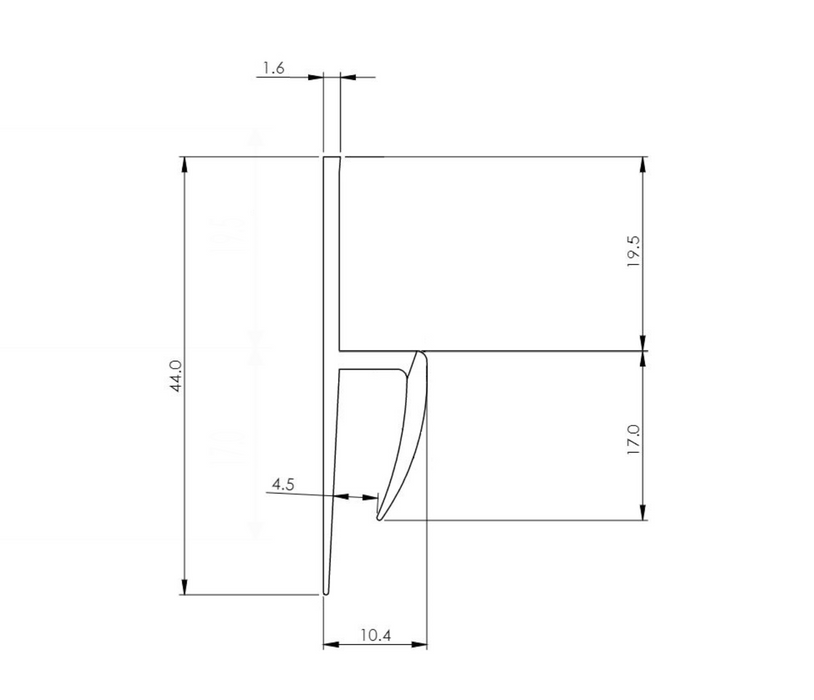 AKW Safety Flooring to Wall Trim with Flexible Lip White (21905)