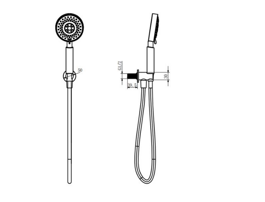 Kartell K-VIT Ottone Brushed Brass Option 5 Thermostatic Concealed Shower with Separate Hand Shower and Fixed Overhead Drencher (SHO142OT-SHO143OT-SHO146OT)