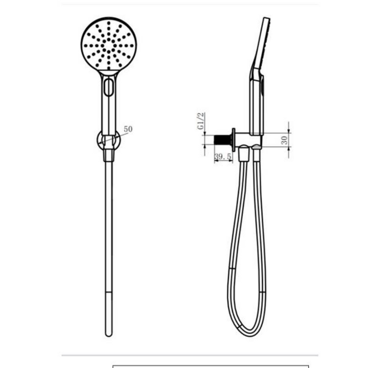 Kartell K-VIT Nero Round Option 5 Concealed Thermostatic Shower Set with Separate Hand Shower & Fixed Overhead Drencher – Matt Black (SHO046NR)(SHO055NR)(SHO107NR)