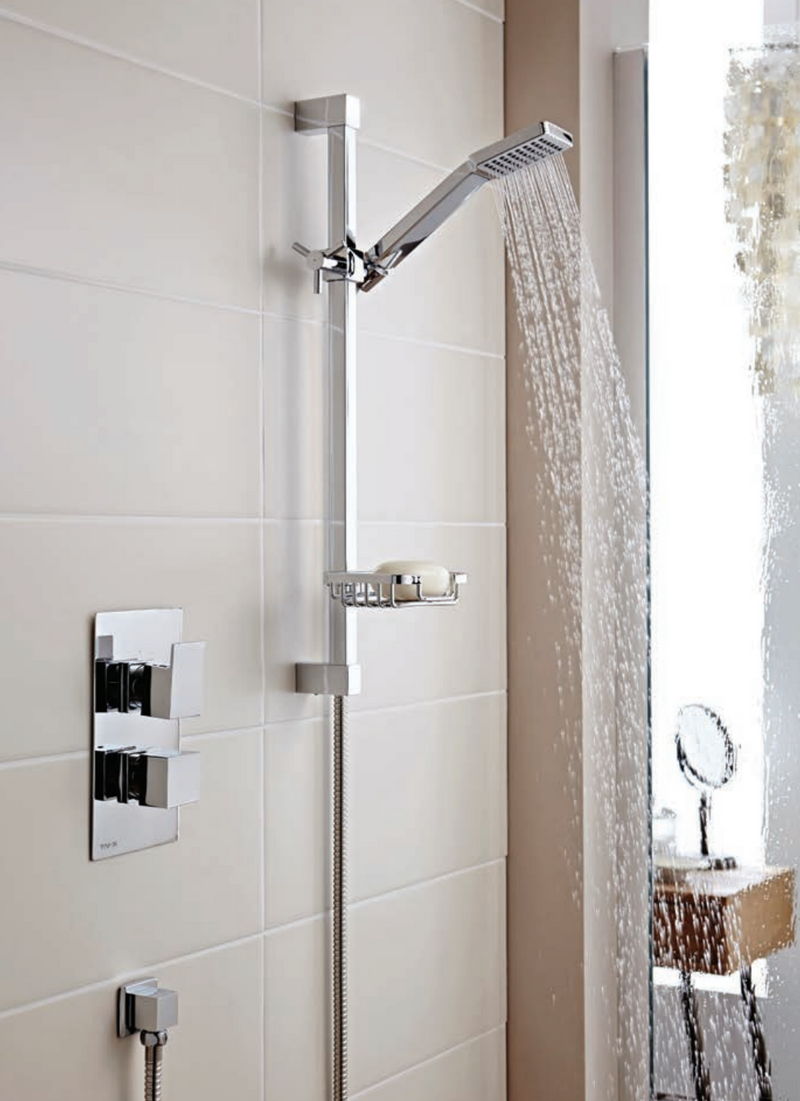 Kartell K-VIT Element Option 1 Concealed Thermostatic Shower Set with Adjustable Slide Rail Kit – Chrome (SHO009EL)(SHO070CU)(SHO091OE)