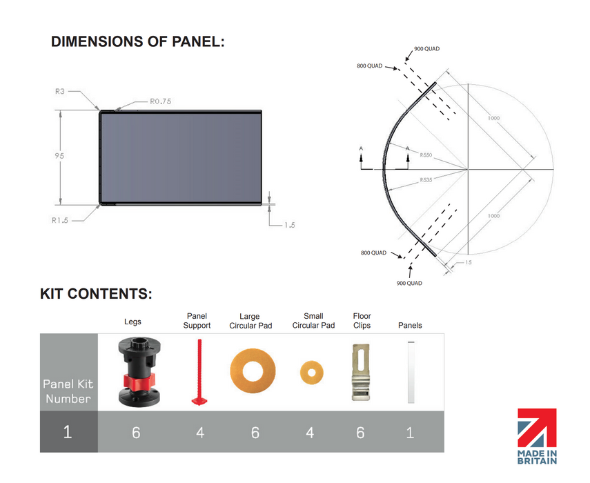Kartell K-VIT JT Unity Quadrant Panel Kit 1 (UNP100Q100)