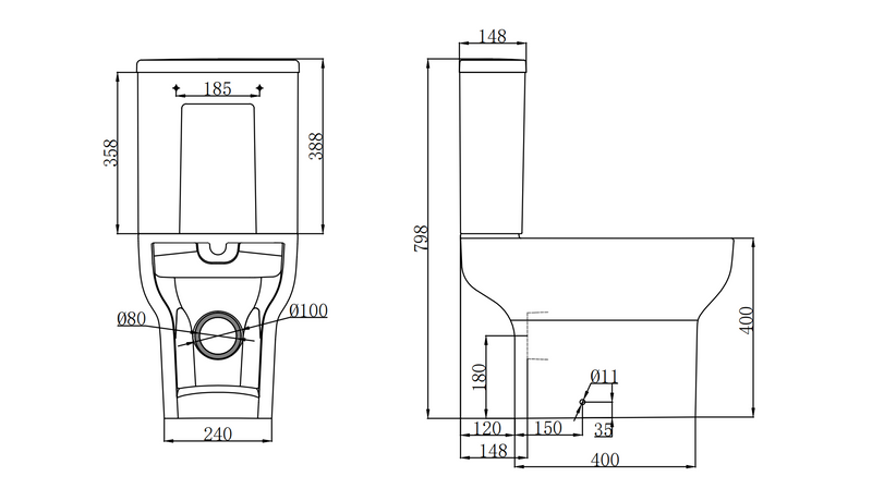 Kartell K-VIT Korsika Close Coupled Cistern - White (POT666KO)