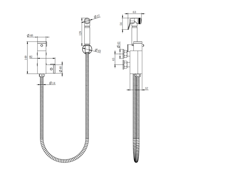 Kartell K-VIT Douche Kit With Thermostatic Mixing Valve And Brass Bodied Spray Head-Chrome (SHO053DO)