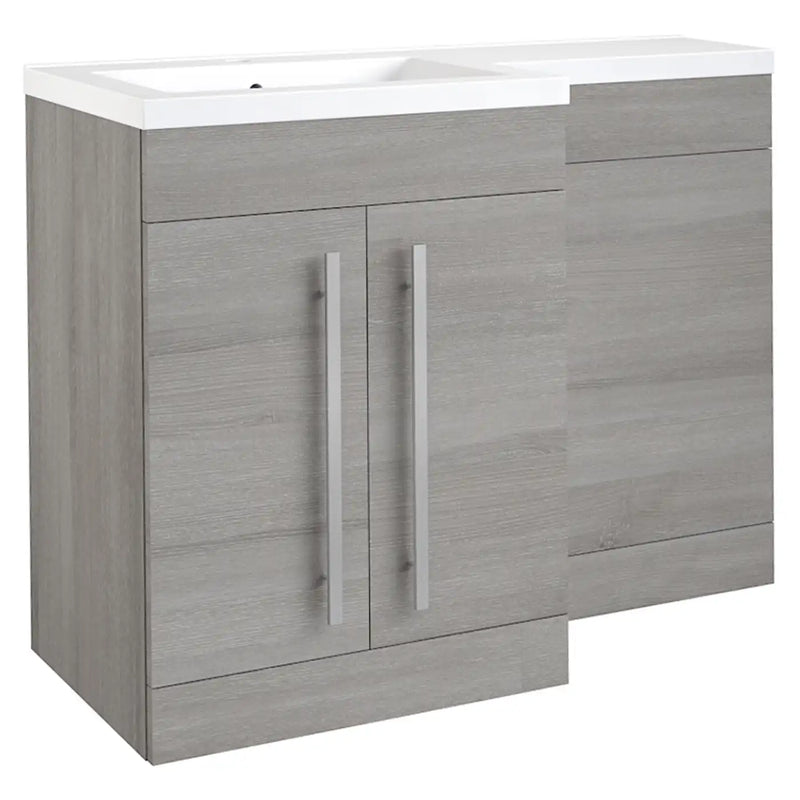 Kartell K-VIT Matrix 1100mm L-Shaped 2 Door Furniture Pack in Silver Oak - Left Hand