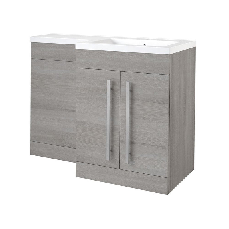 Kartell K-VIT Matrix 1100mm L-Shaped 2 Door Furniture Pack in Silver Oak - Right Hand