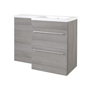 Kartell K-VIT Matrix 1100mm L-Shaped 2 Drawer Furniture Pack in Silver Oak - Right Hand