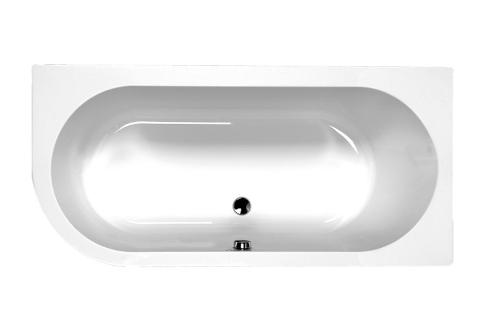 Carron Status left hand single ended bath shown from above in gloss white