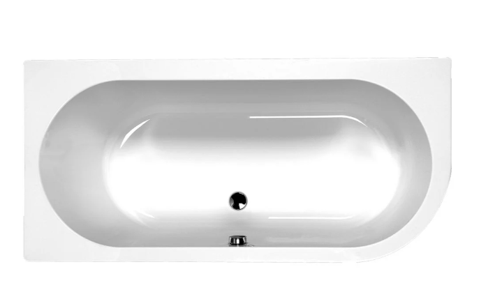 Carron Status right hand single ended bath shown from above in gloss white