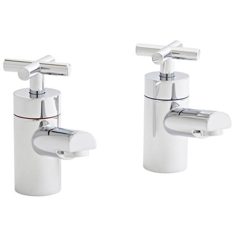 Kartell K-VIT Times Pair Bath Pillar Taps Chrome (TAP085TI)