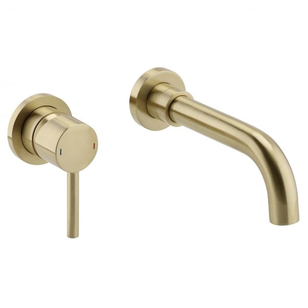 Kartell K-VIT Ottone Wall Mounted Basin Mixer Brushed Brass (TAP425OT)