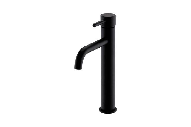 Kartell K-VIT Nero Round Hi-Rise Mono Basin Mixer Matt Black (TAP414NR)