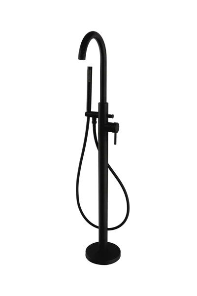 Kartell K-VIT Nero Round Freestanding Bath Shower Mixer Matt Black (TAP413NR)