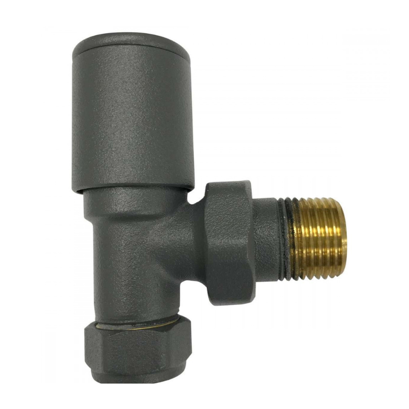 Kartell K-VIT Modern Straight or Angled Radiator Valve Twin Packs in Anthracite (ANTH-STR-ANTH-ANG)