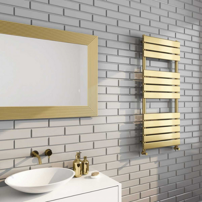 Kartell K-VIT Malibu Designer Brushed Brass Towel Rail 500mmx1200mm (MAL1200-500B)