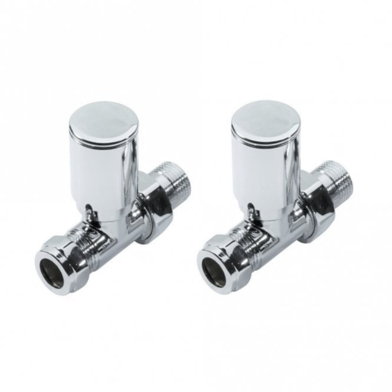Kartell K-VIT Modern Straight or Angled Radiator Valve Twin Packs in Chrome (KART-STR)(KART-ANG))