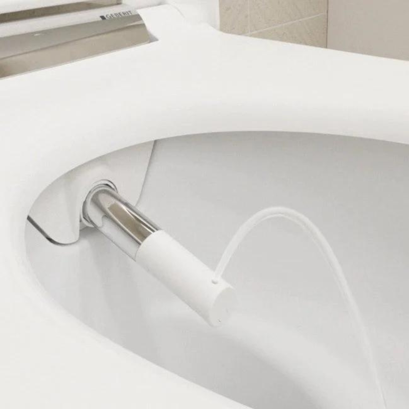 Geberit AquaClean Sela Rimless Wall Hung Wash & Dry Toilet - White Alpine Hinge (146220111)