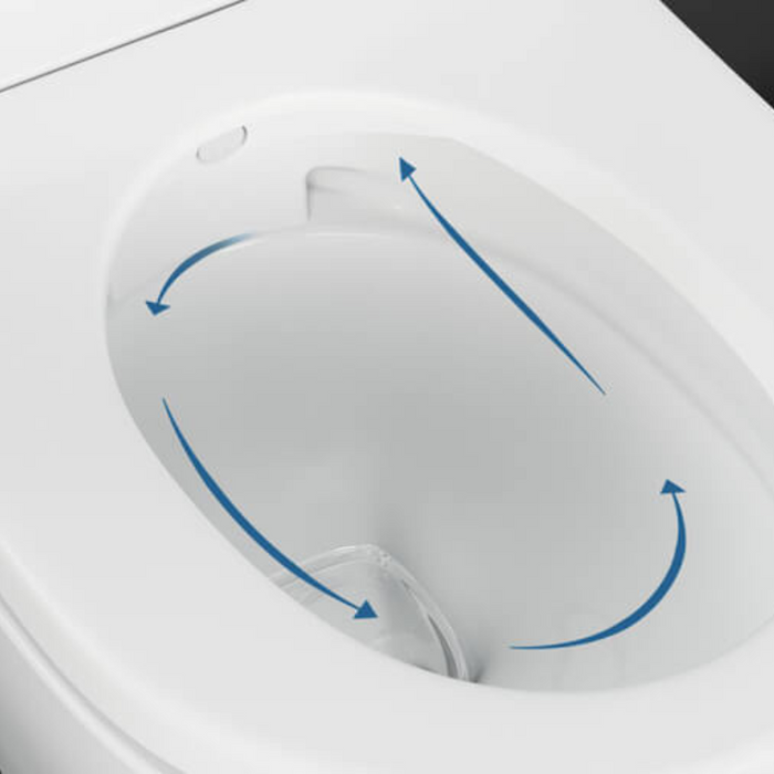 Geberit AquaClean Tuma Comfort Floorstanding Toilet - White Glass Back Plate (146310SI1)