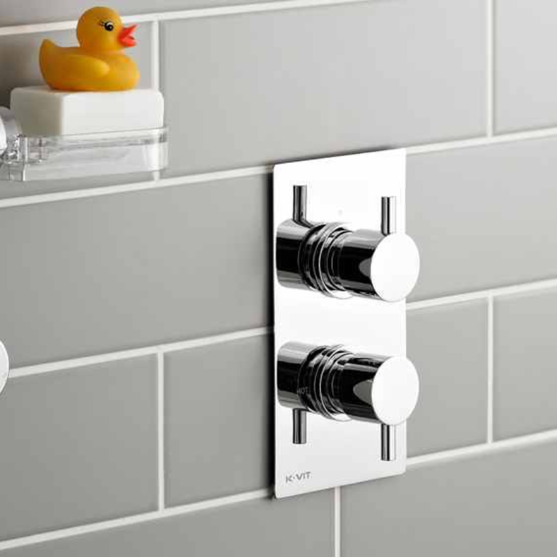 Kartell K-VIT Plan Option 1 Concealed Thermostatic Shower Set with Adjustable Slide Rail Kit – Chrome (SHO001PL)(SHO080DE)(SHO092OE)