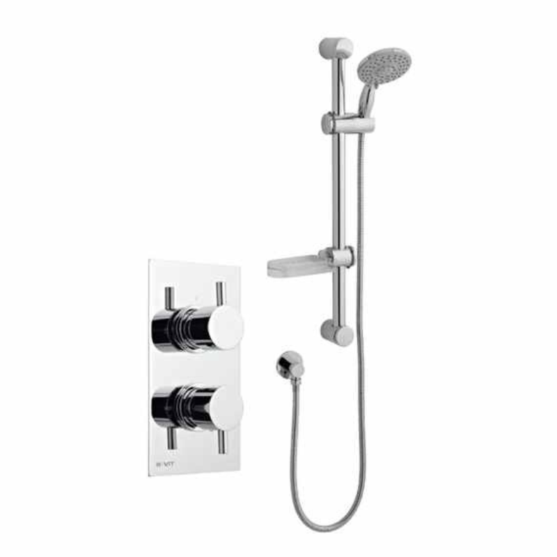 Kartell K-VIT Plan Option 1 Concealed Thermostatic Shower Set with Adjustable Slide Rail Kit – Chrome (SHO001PL)(SHO080DE)(SHO092OE)