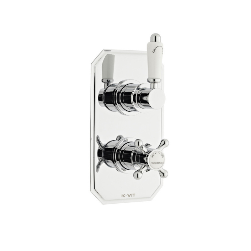 Kartell K-VIT Viktory Option 3 Concealed Thermostatic Shower Set with Slide Rail Kit & Overhead Drencher – Chrome (SHO033VI)(SHO100SR)(SHO092OE)(SHO083DE)