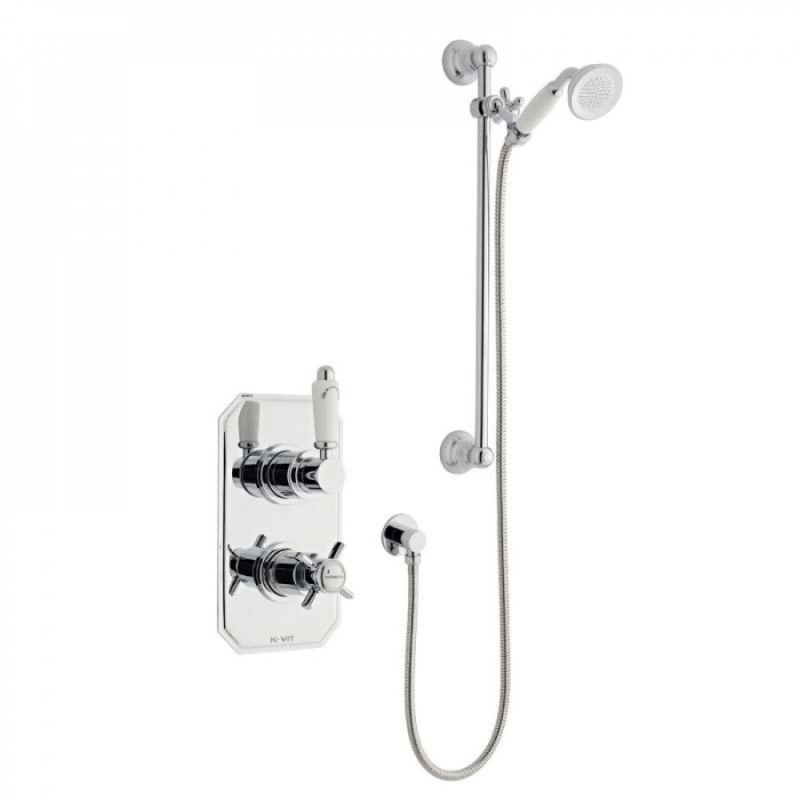 Kartell K-VIT Klassique Option 1 Concealed Thermostatic Shower Set with Adjustable Slide Rail Kit – Chrome (SHO042KL)(SHO100SR)(SHO092OE)